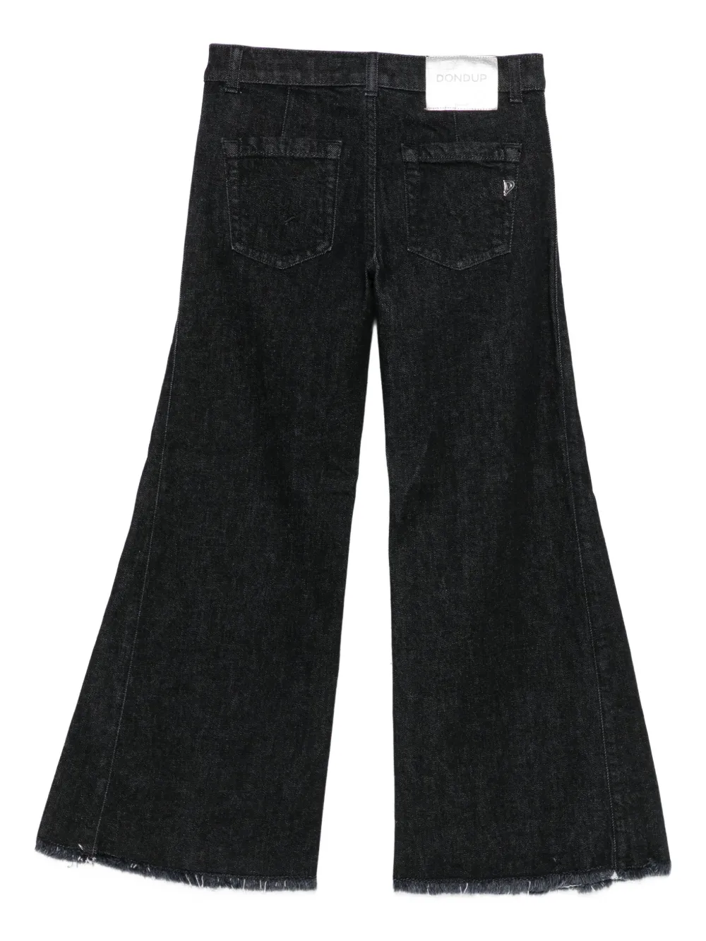 DONDUP KIDS frayed-hem flared trousers Zwart