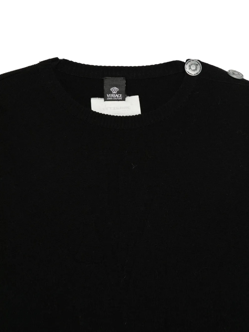 Pre-owned Versace 2005 Button-detail Sweater In Black