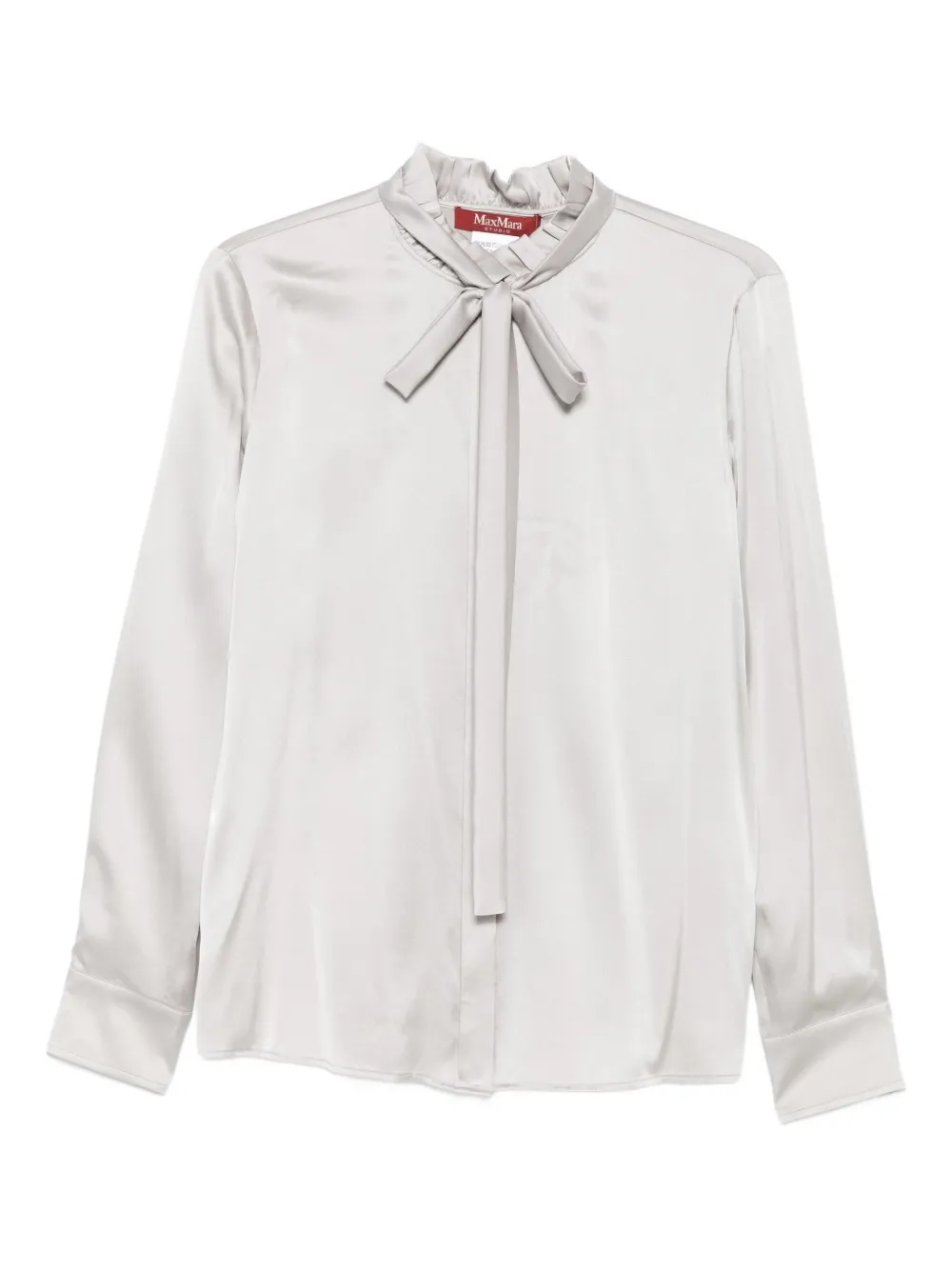 Max Mara ruffled-neck blouse Grijs