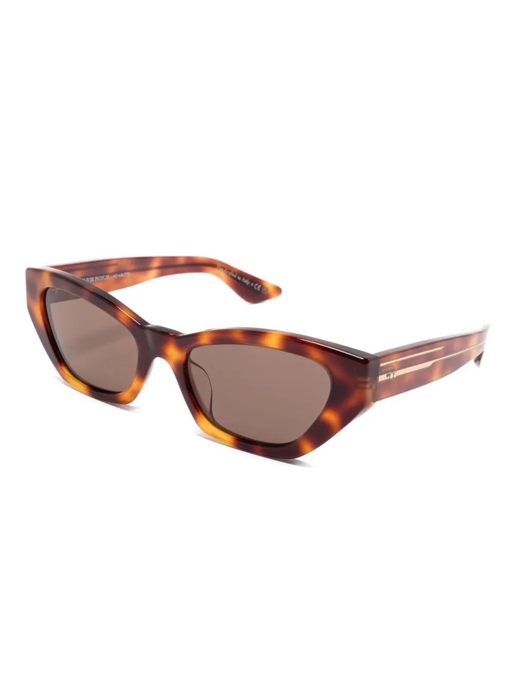 Oliver Peoples Zonnebril met schildpadschild-effect en cat-eye montuur - Bruin