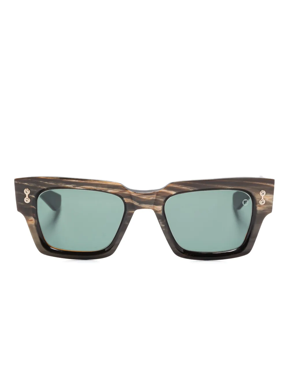 Akoni horn rectangle sunglasses - Marrone