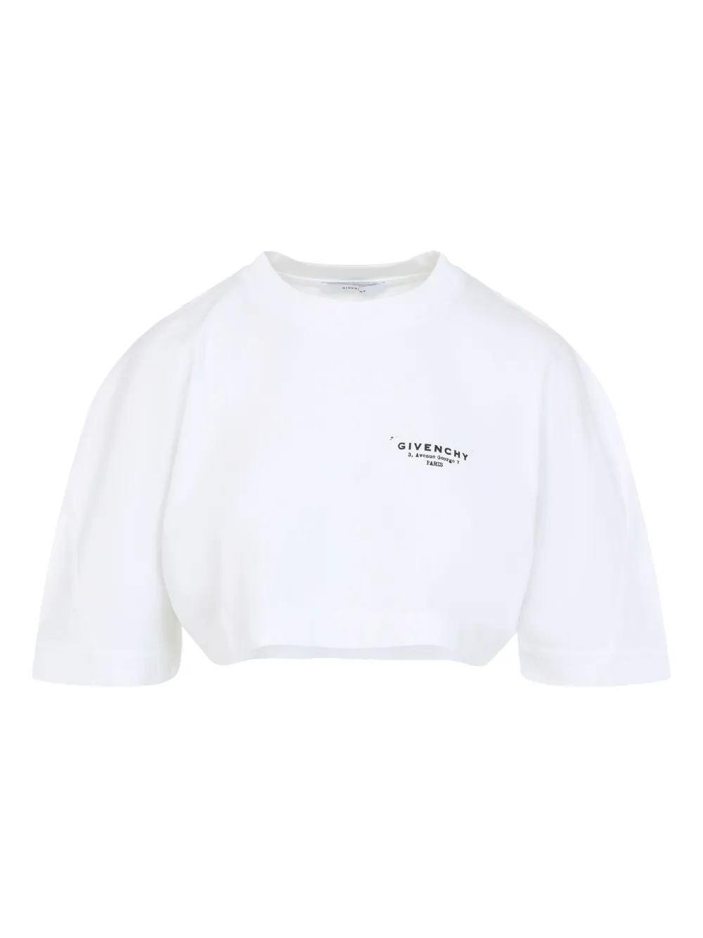 Givenchy logo-print cropped long-sleeve t-shirt Wit