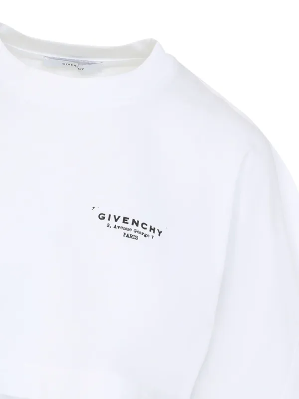 Givenchy logo-print Cropped long-sleeve t-shirt | White
