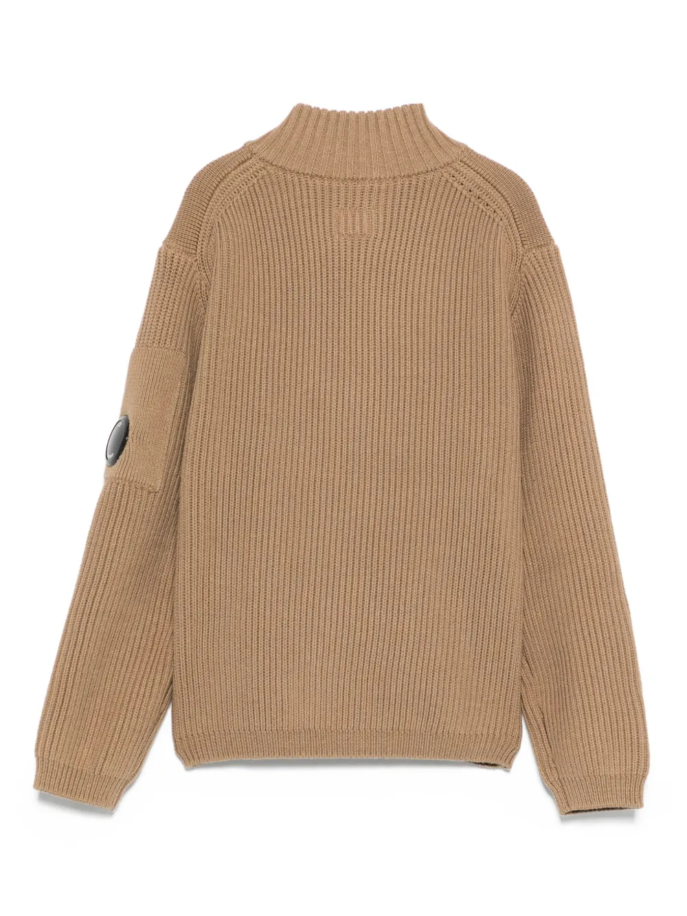 C.P. Company Kids Geribbeld vest met rits Beige