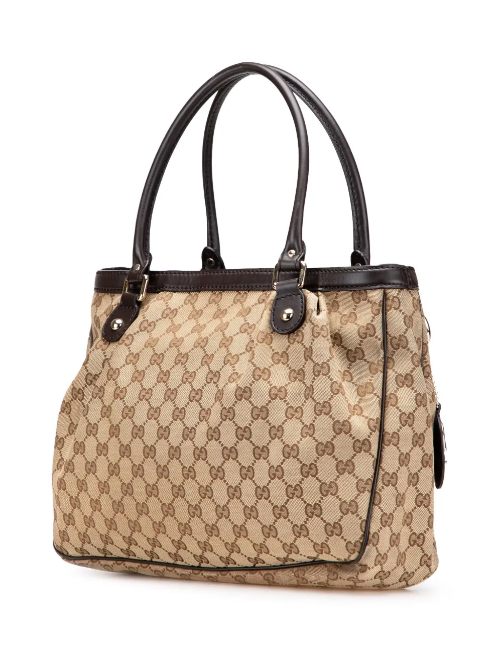 Pre-owned Gucci 2016-2025 Gg Canvas Sukey Tote Bag In Brown