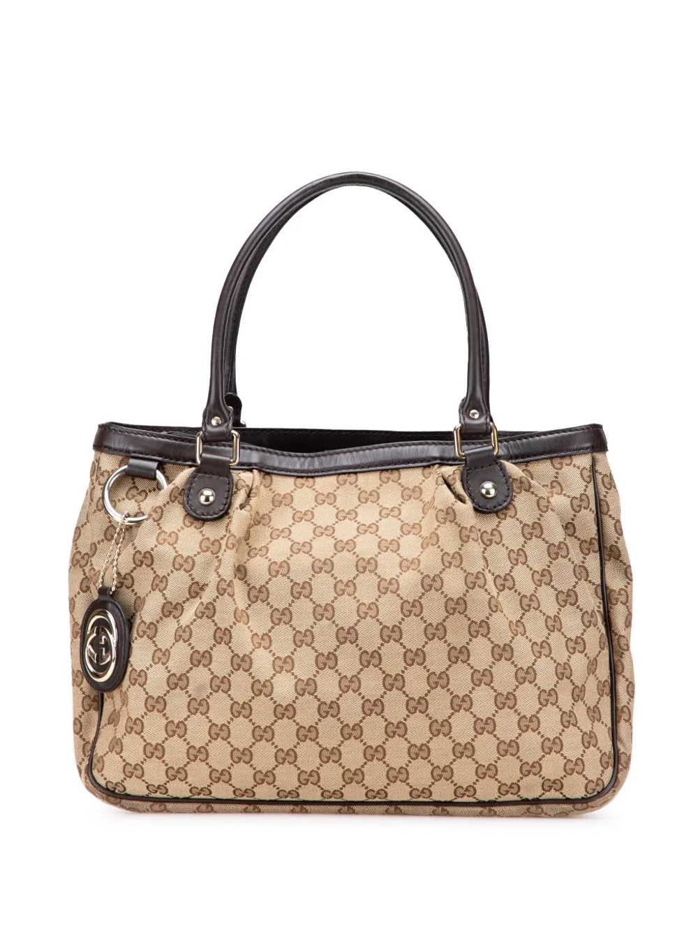 Pre-owned Gucci 2016-2025 Gg Canvas Sukey Tote Bag In Brown