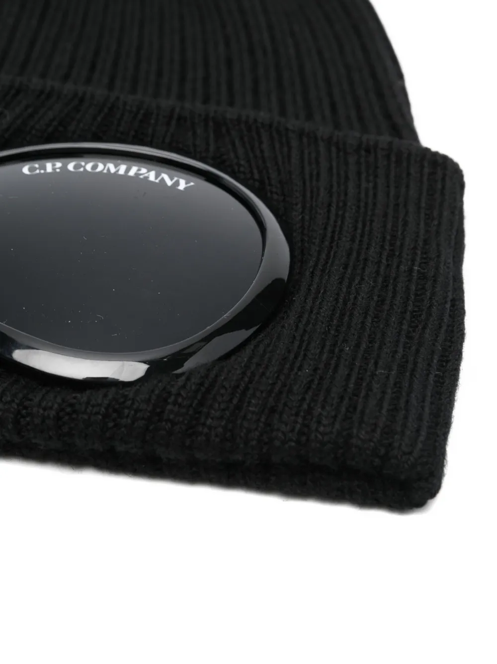 C.P. Company Kids Wollen muts met goggle-detail Zwart