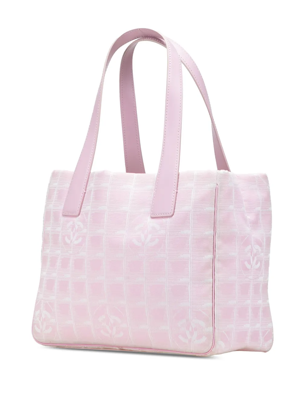 Pre-owned Chanel 2004-2005 New Travel Line Nylon Tote Bag In Pink
