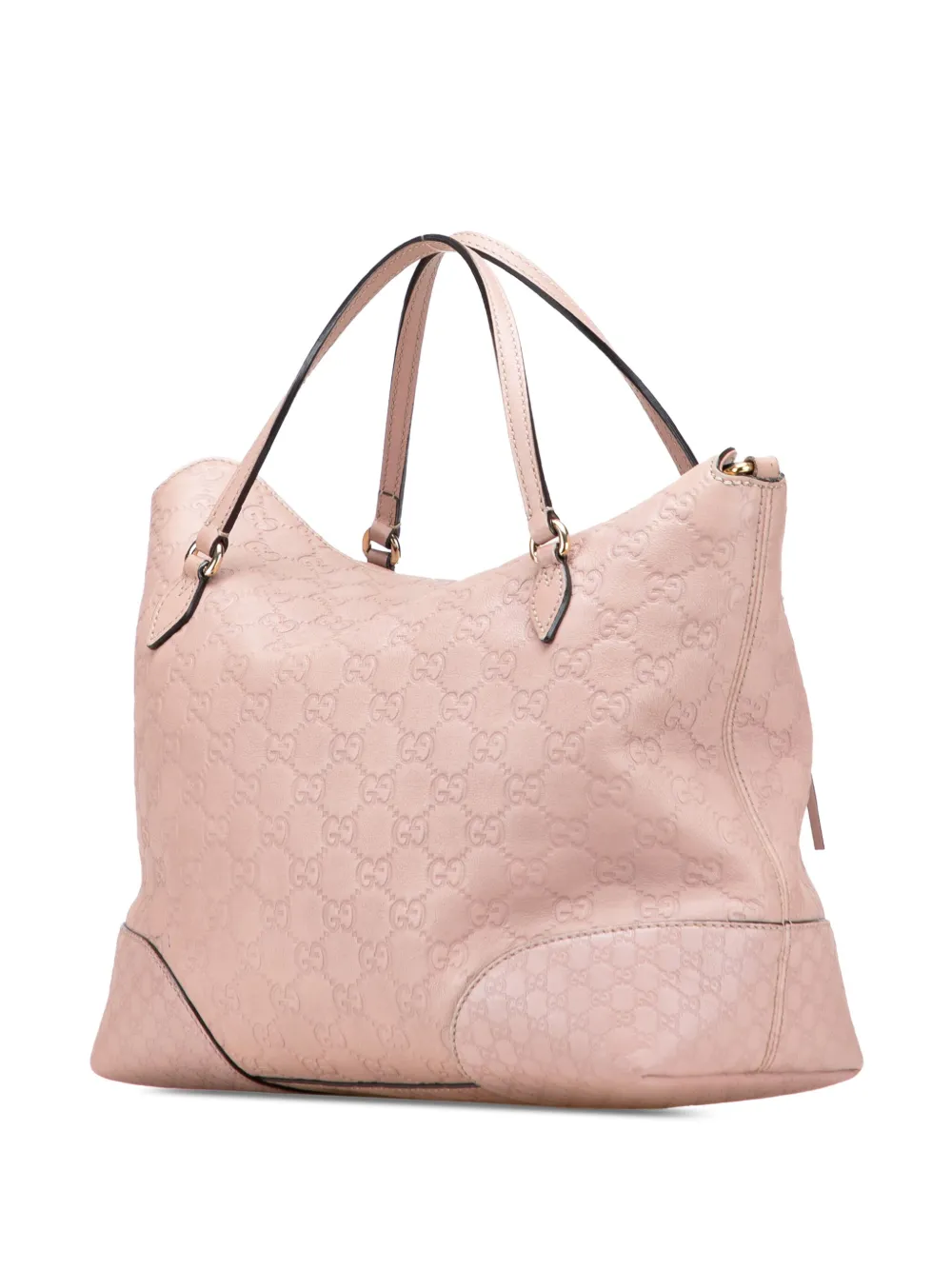 Pre-owned Gucci 2016-2025 Medium Ssima Bree Fold Over Tote Satchel In Pink
