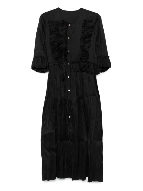 Christian Peau ruffled button-front dress