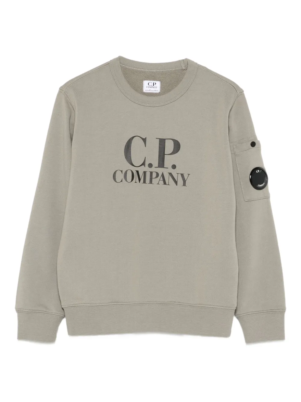 C.P. Company Kids Sweater met logoprint en zaklens Groen