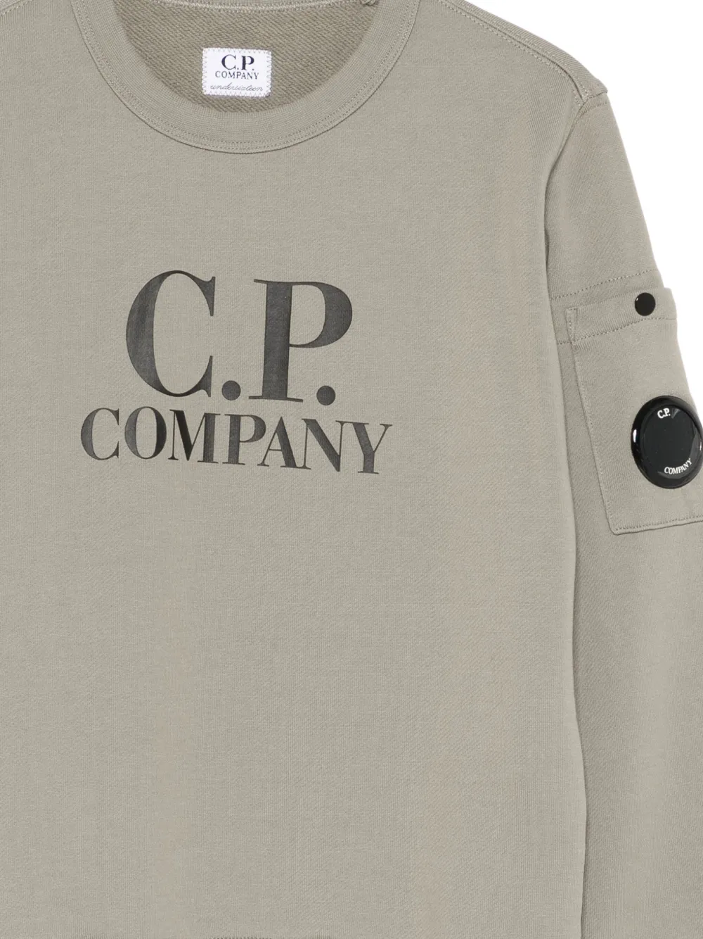 C.P. Company Kids Sweater met logoprint en zaklens Groen
