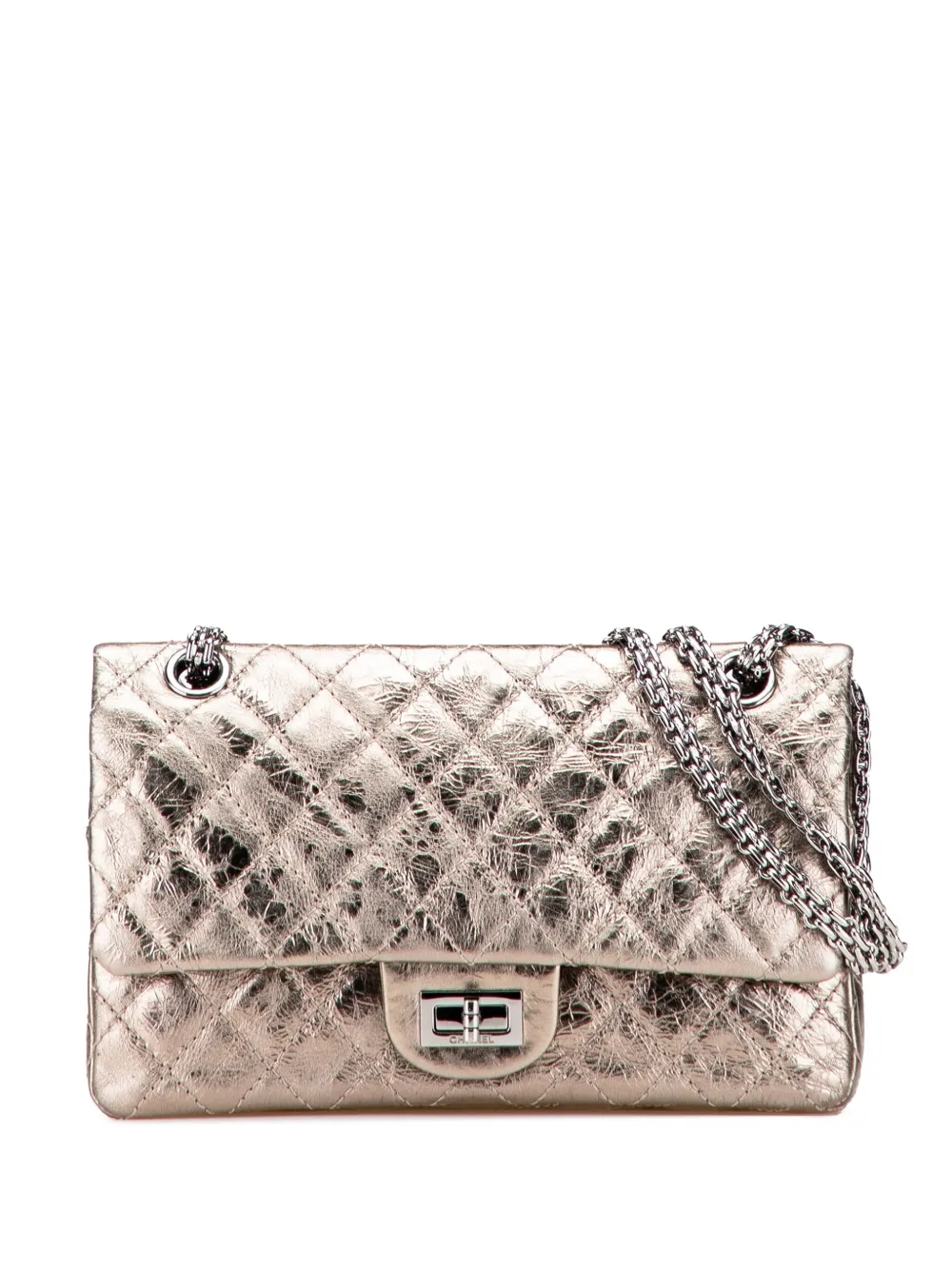 CHANEL Pre-Owned 2006-2008 Reissue 2.55 Aged Metallic Calfskin Double CHANEL Pre-Owned 2006-2008 Reissue 2.55 Aged Metallic Calfskin Double