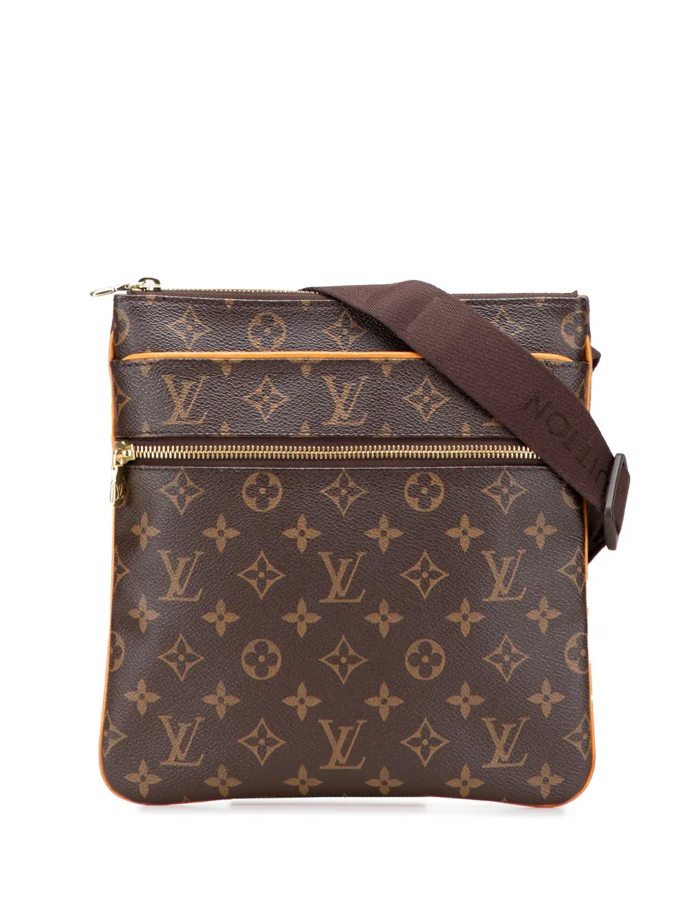 Pre-owned Louis Vuitton 2011 Monogram Pochette Valmy Crossbody Bag In Brown