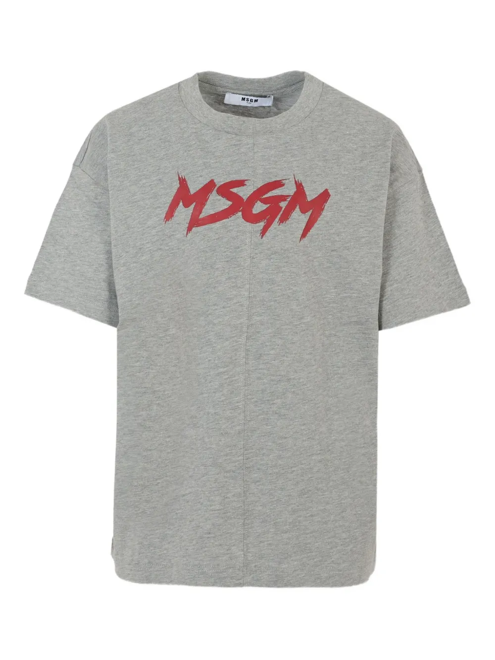 Msgm Kids' Logo-print Cotton T-shirt In Gray