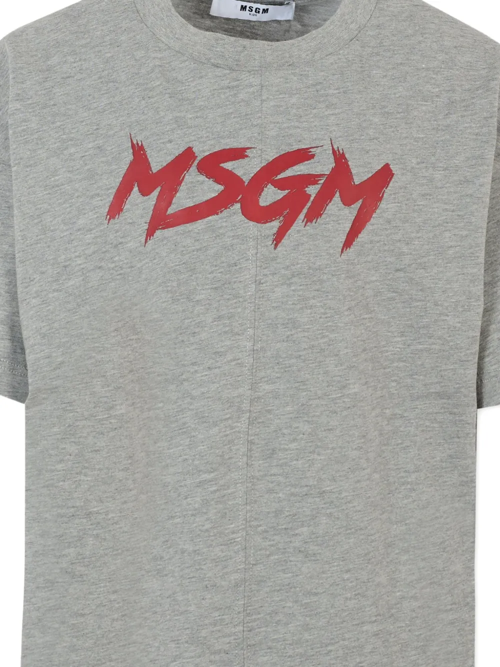 MSGM Kids Katoenen T-shirt met logoprint Grijs