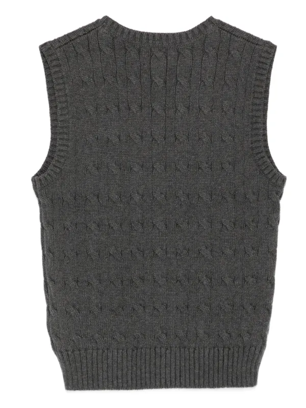 PoloRalphLauren ケーブルニットベスト XL（キッズ） POLO RALPH LAUREN KIDS ケーブルニット ベスト | グレー | FARFETCH JP