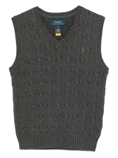 POLO RALPH LAUREN KIDS cable-knit V-neck sweater vest