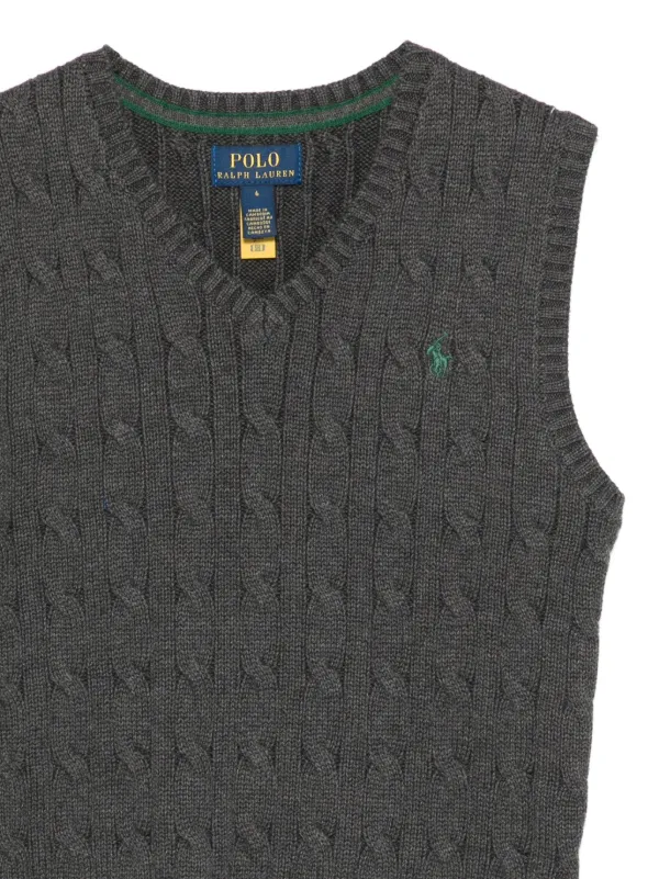 Polo Ralph Lauren ケーブルニットベスト グレー POLO RALPH LAUREN KIDS ケーブルニット ベスト | グレー | FARFETCH JP