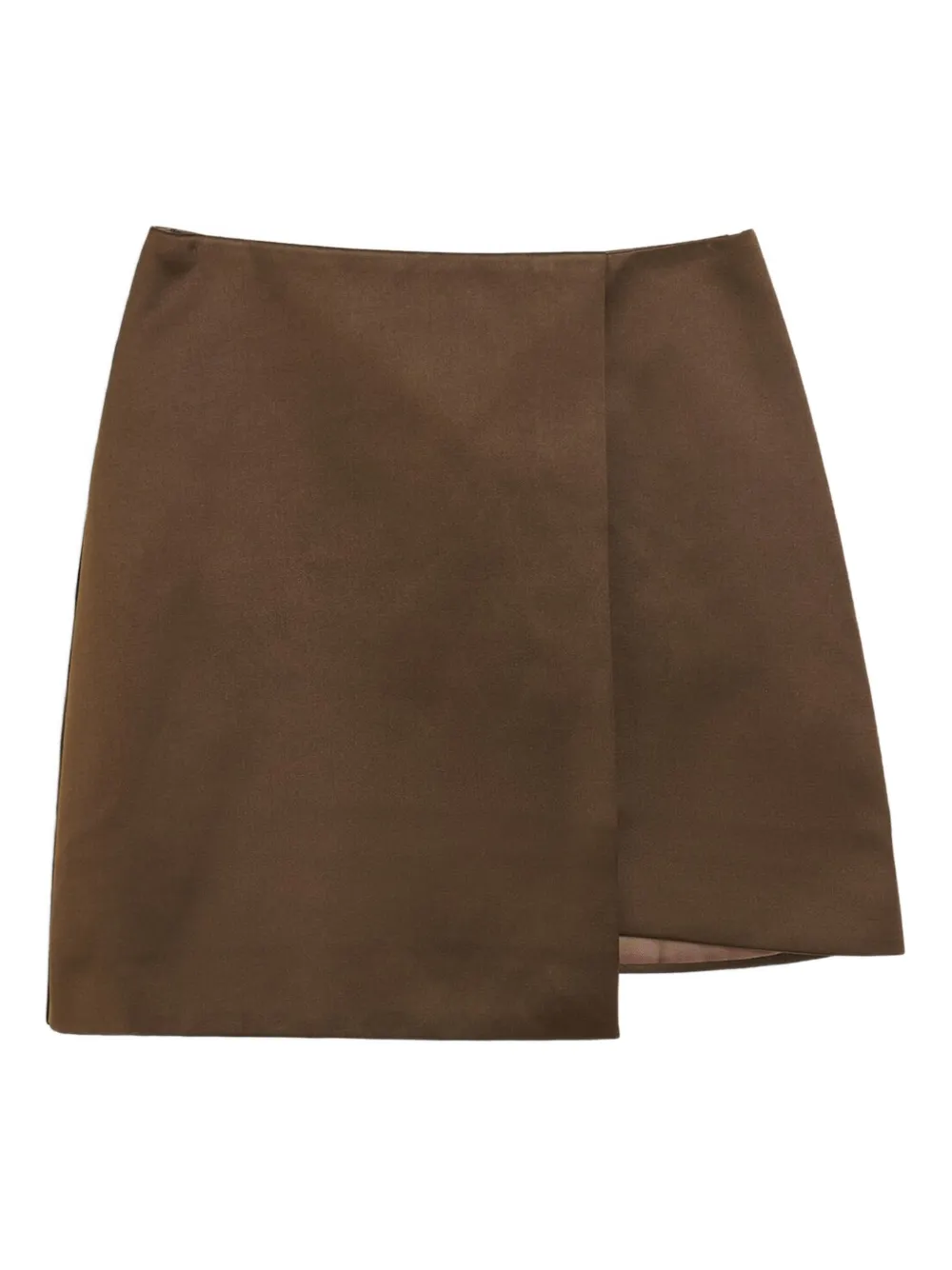 By Malene Birger Asymmetric-hem Mini Skirt In Brown