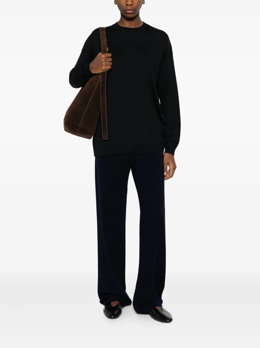 Alpha Studio Round-neck Jumper In Blue