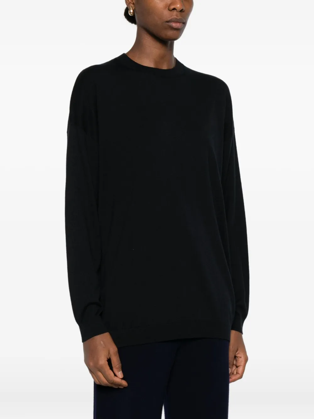 Alpha Studio Round-neck Jumper In Blue