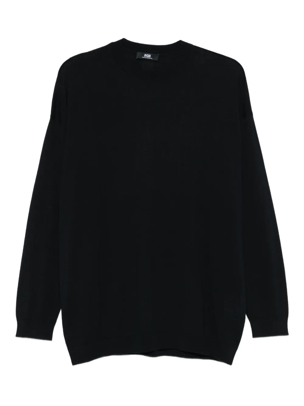 Alpha Studio Round-neck Jumper In Blue