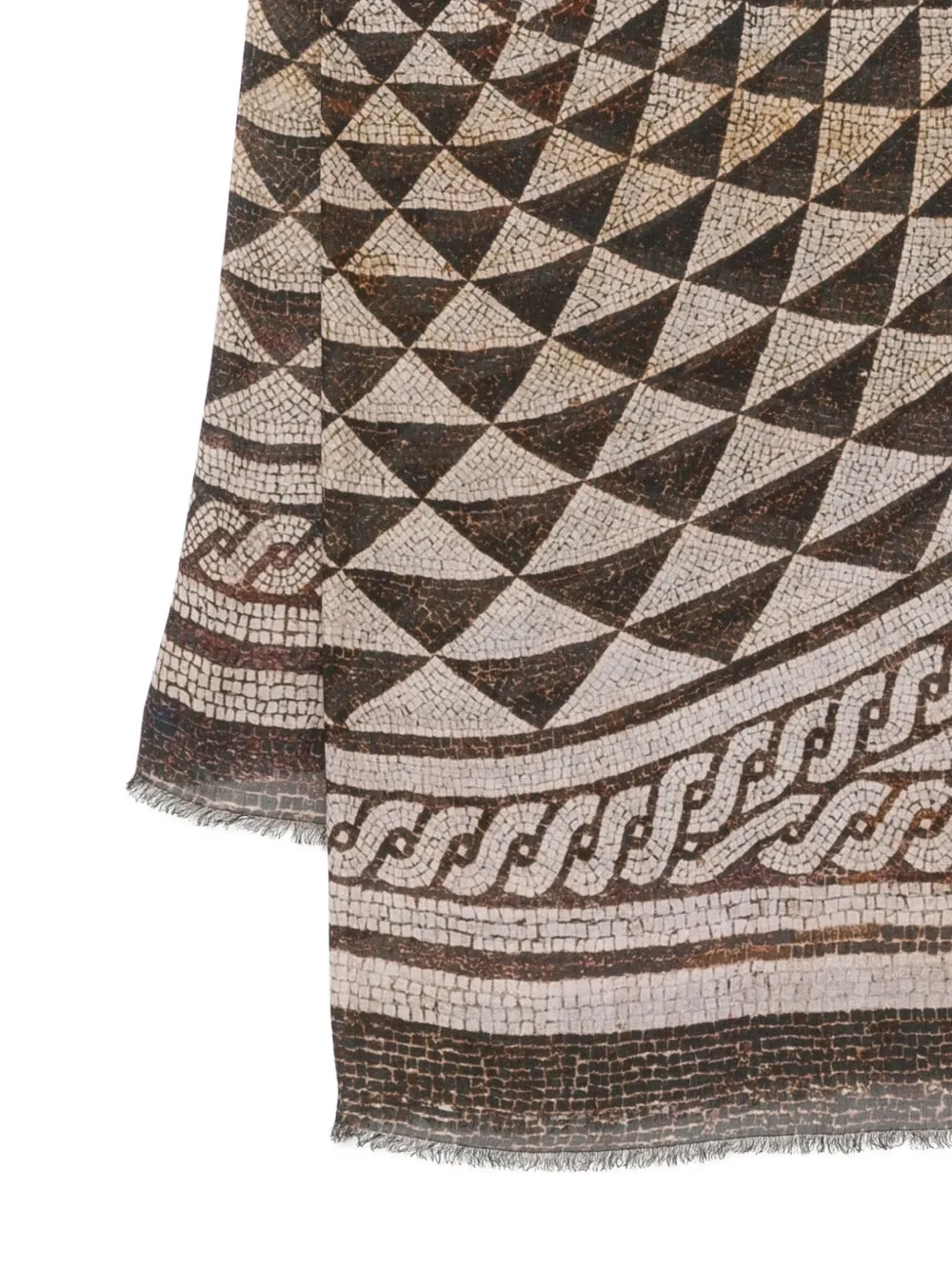 Faliero Sarti Mosaic-pattern Scarf In Brown