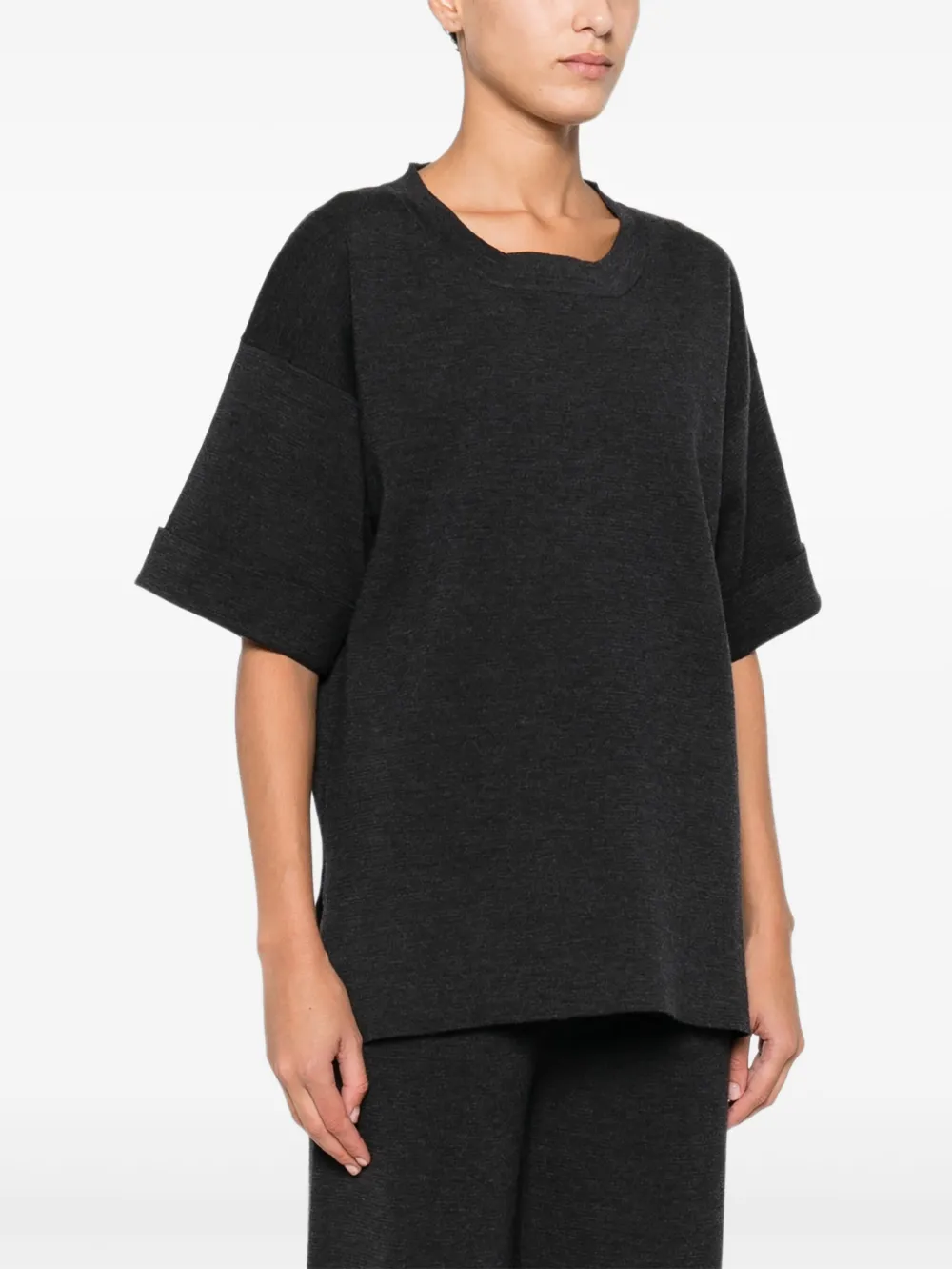 Alpha Studio Fine-knit T-shirt In Animal Print