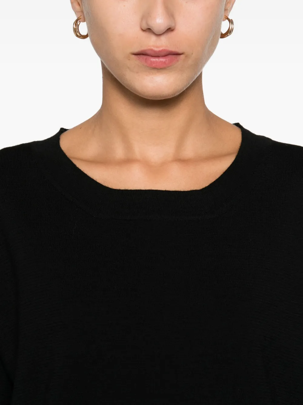 Alpha Studio Fine-knit T-shirt In Black