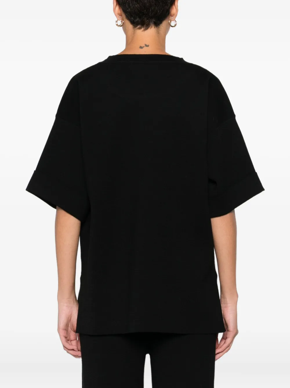 Alpha Studio Fine-knit T-shirt In Black