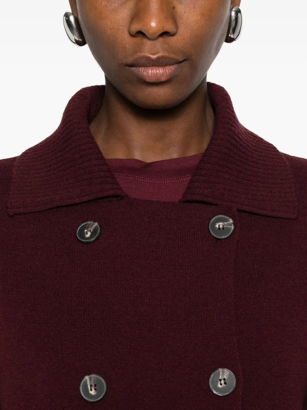 Alpha Studio Double-breasted Cardigan In Black