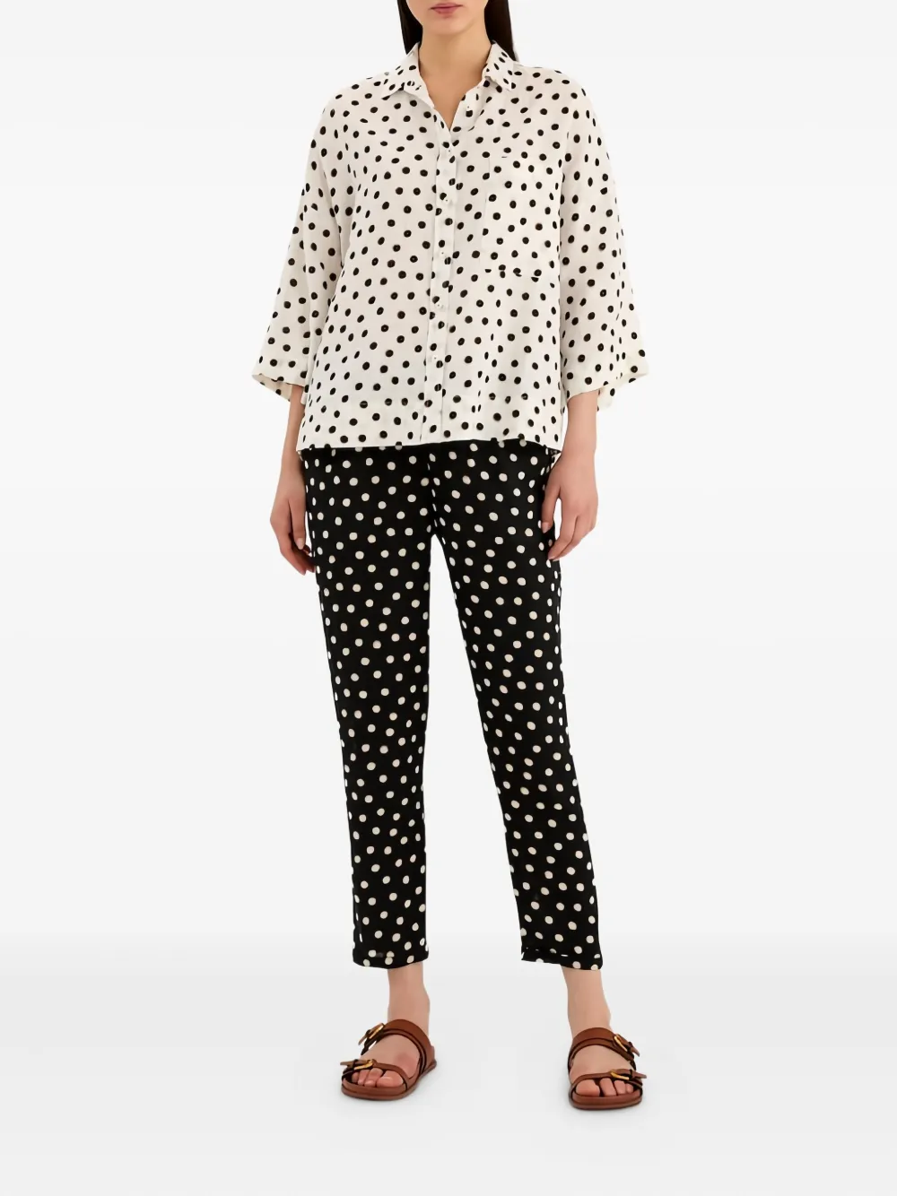 Rosso 35 polka-dot pants - Zwart