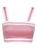 Balmain striped zipped tank top - Pink
