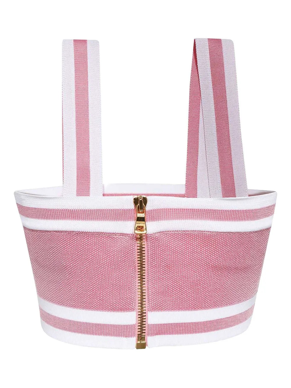 Balmain striped zipped tank top Roze