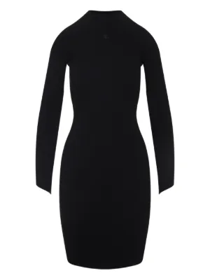 Long Sleeve Black Ribbed High Neck Dress TERNE Long Sleeve Turtleneck Mini Dress Black Size S Long Sleeve Black Ribbed High Neck Dress TERNE Long Sleeve Turtleneck Mini Dress Black Size S