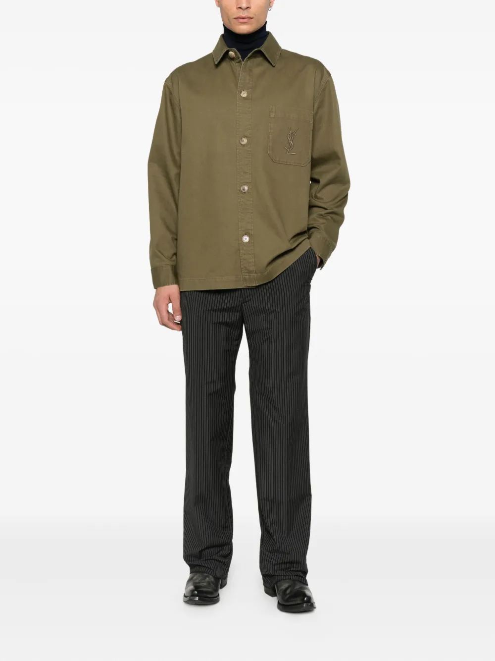 Saint Laurent Katoenen overhemd - Groen