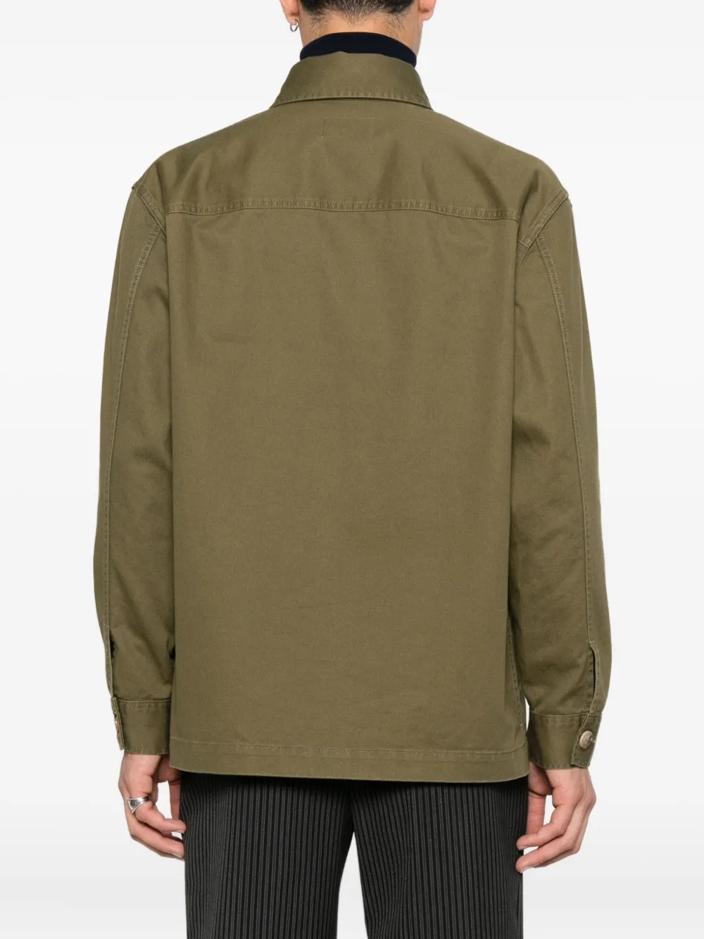 Saint Laurent Cassandre Overshirt In Cotton Linen Gabardine Clothing In Green