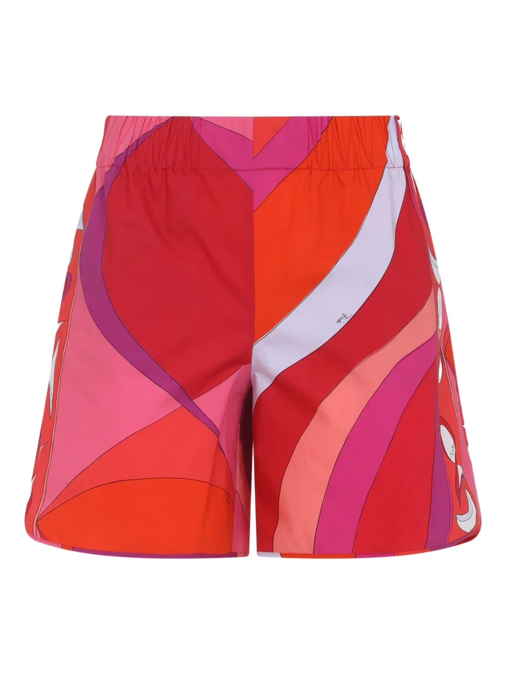 PUCCI abstract-print elastic-waist shorts | Red | Image 1