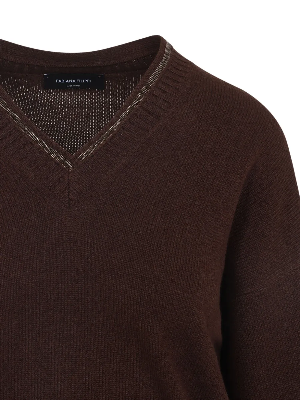 Fabiana Filippi v-neck embellished wool sweater Bruin