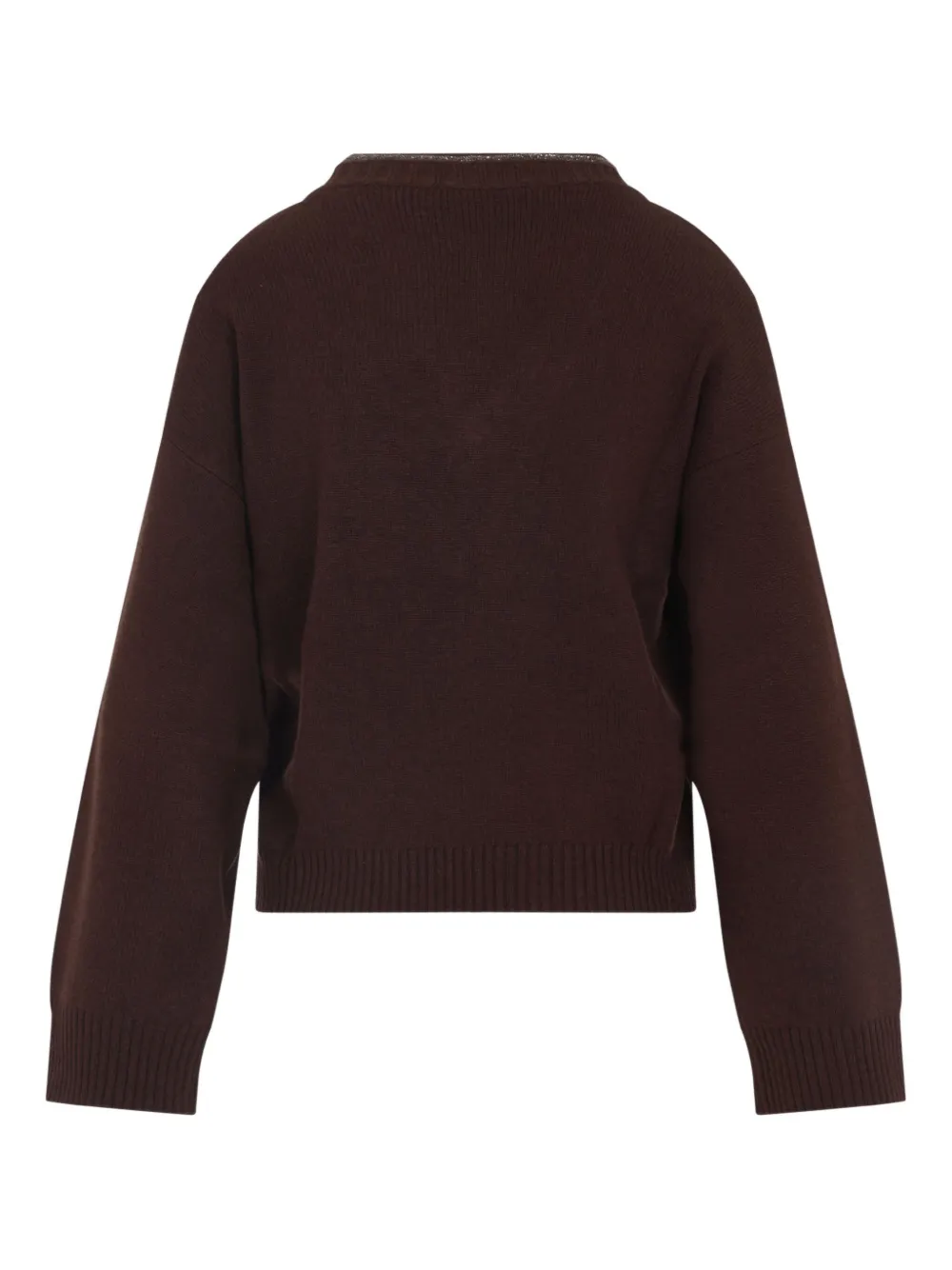 Fabiana Filippi v-neck embellished wool sweater Bruin