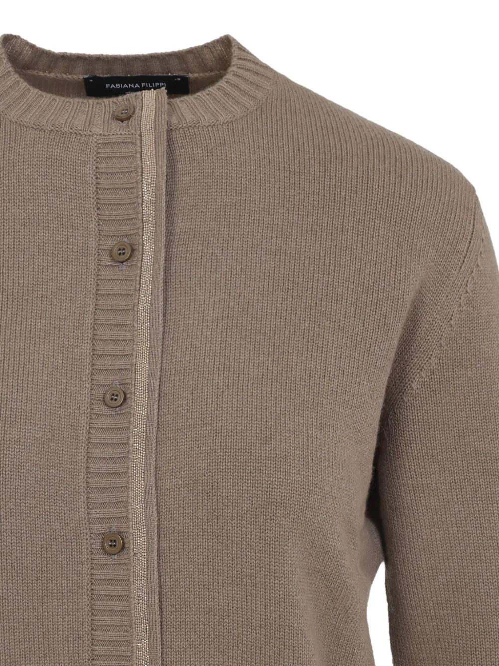 Fabiana Filippi ribbed button cardigan Beige