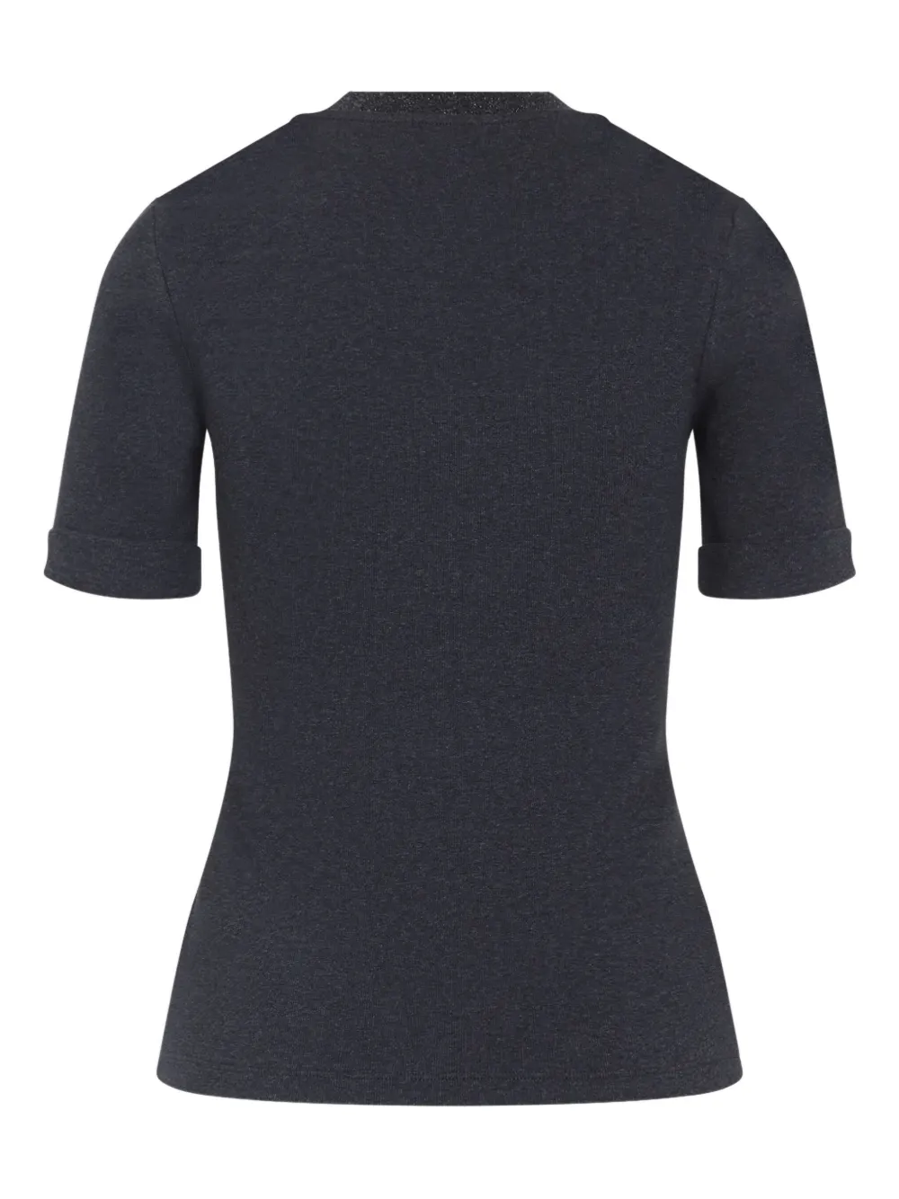 Peserico glitter-trimmed short-sleeve T-shirt Grijs