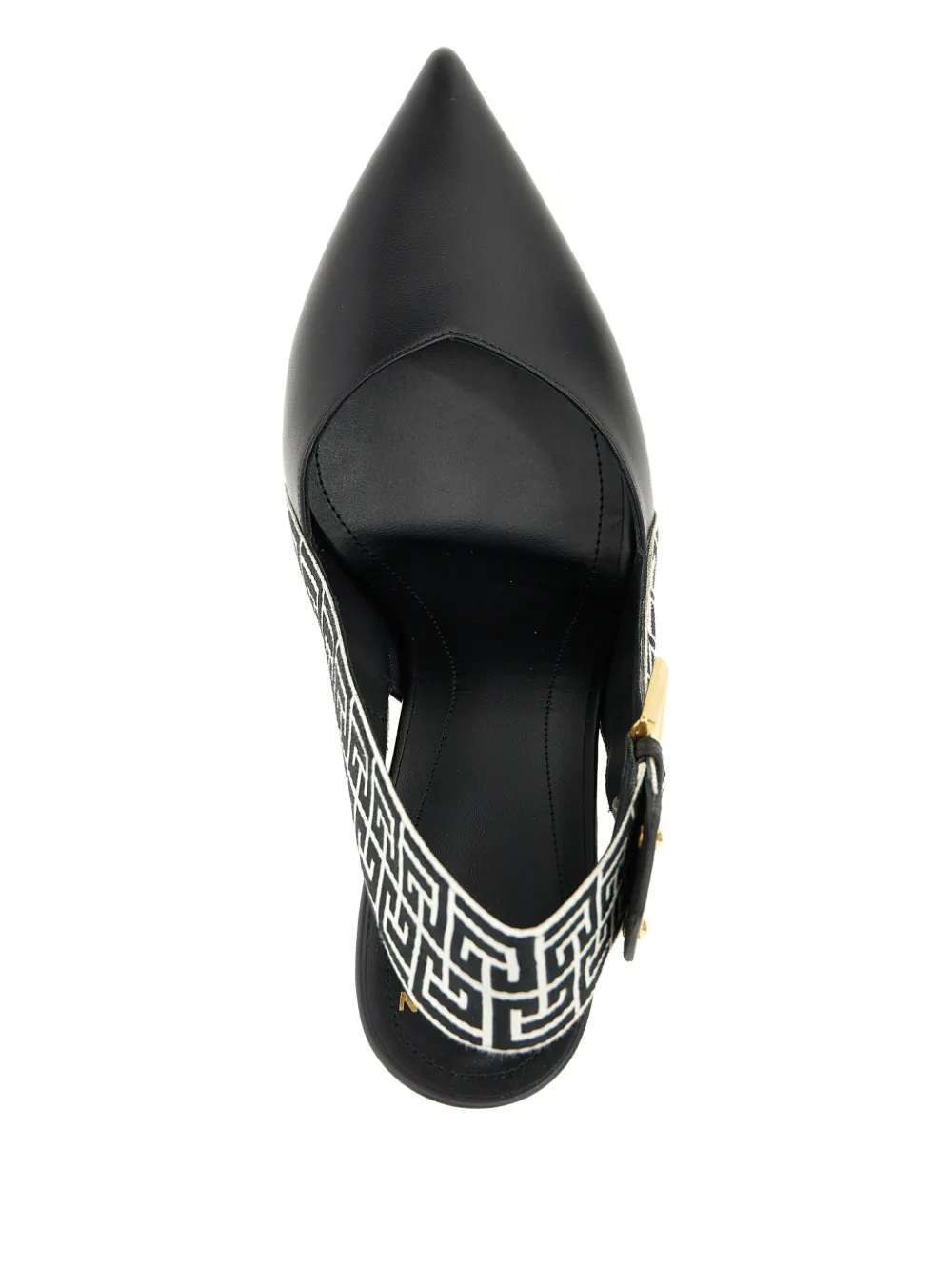 Balmain 95mm signature PB monogram slingback heeled pumps Black
