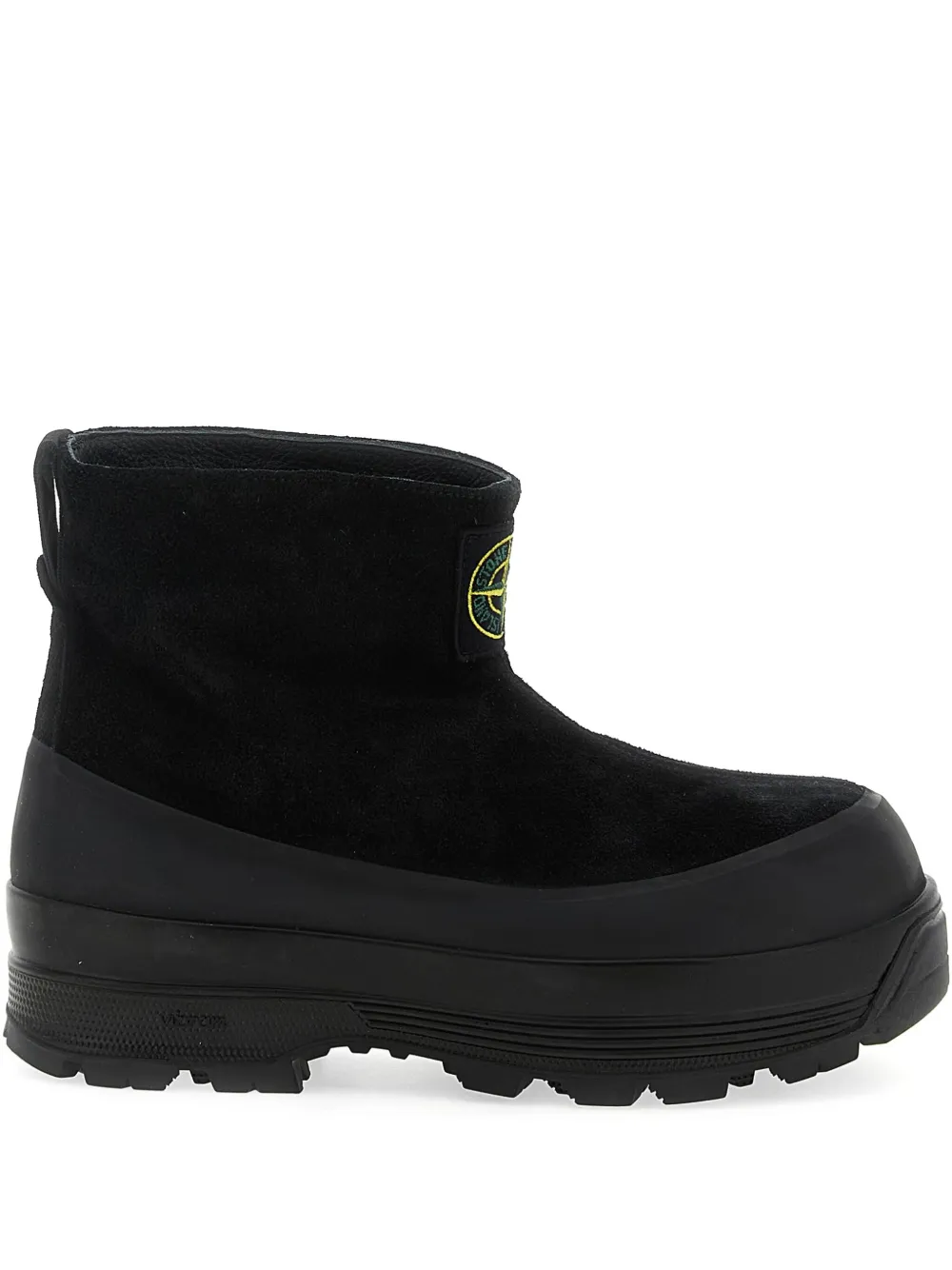 Stone Island suede rubber-band boots Black
