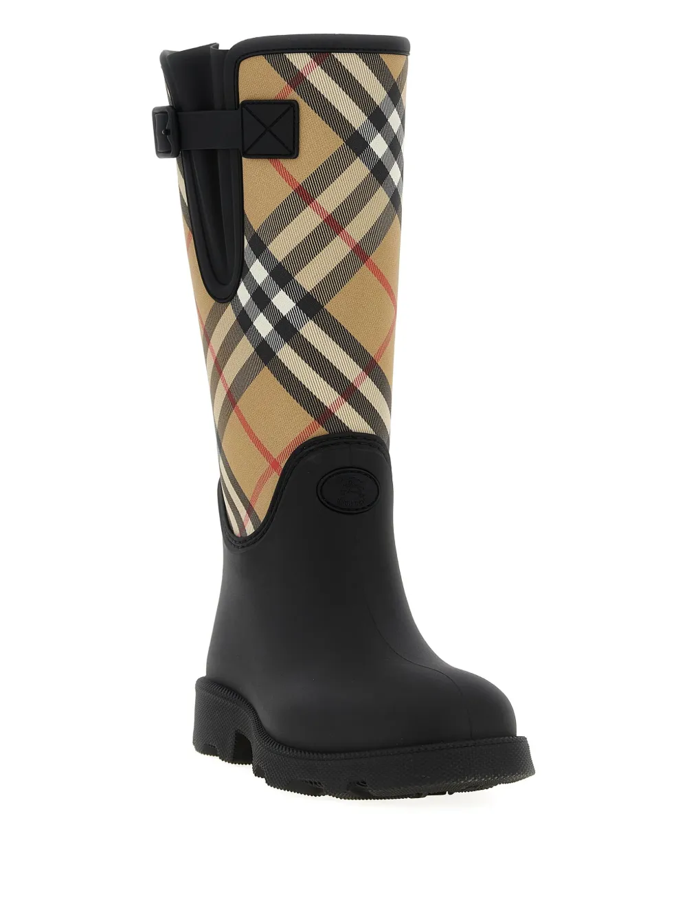 Burberry Knight-print rain boots Black
