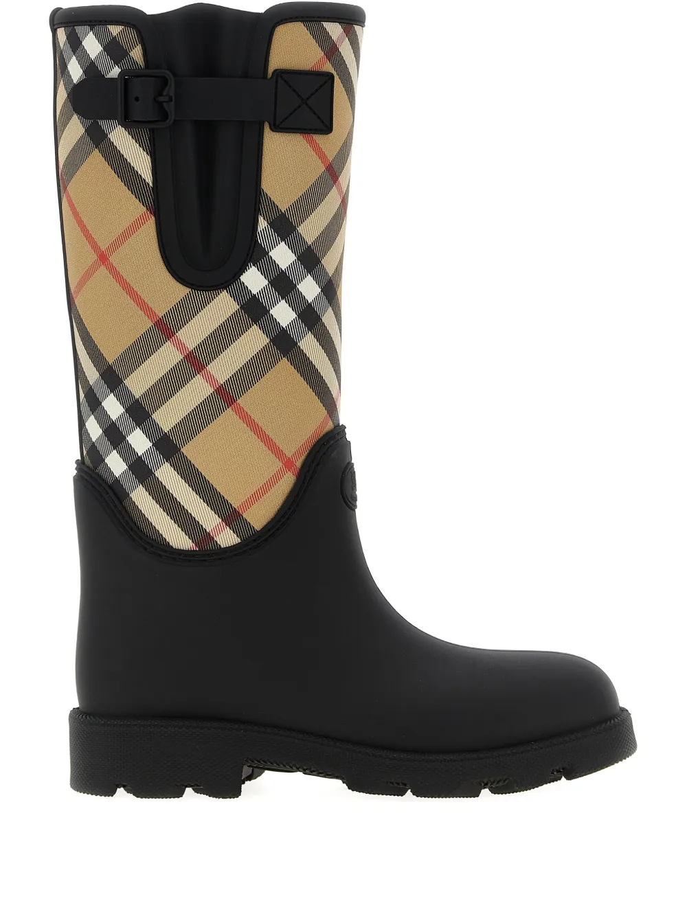 Burberry Knight-print rain boots Black