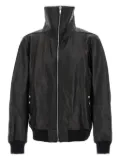 Rick Owens Blixa Dracucollar foldaway-turtleneck leather jacket - Black