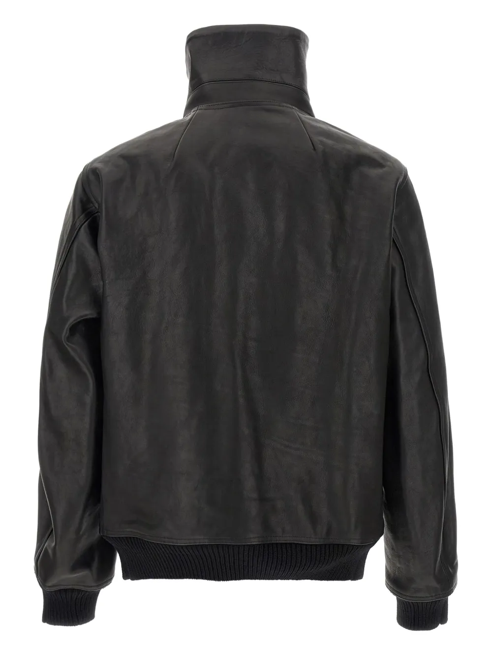 Rick Owens Blixa Dracucollar foldaway-turtleneck leather jacket Zwart