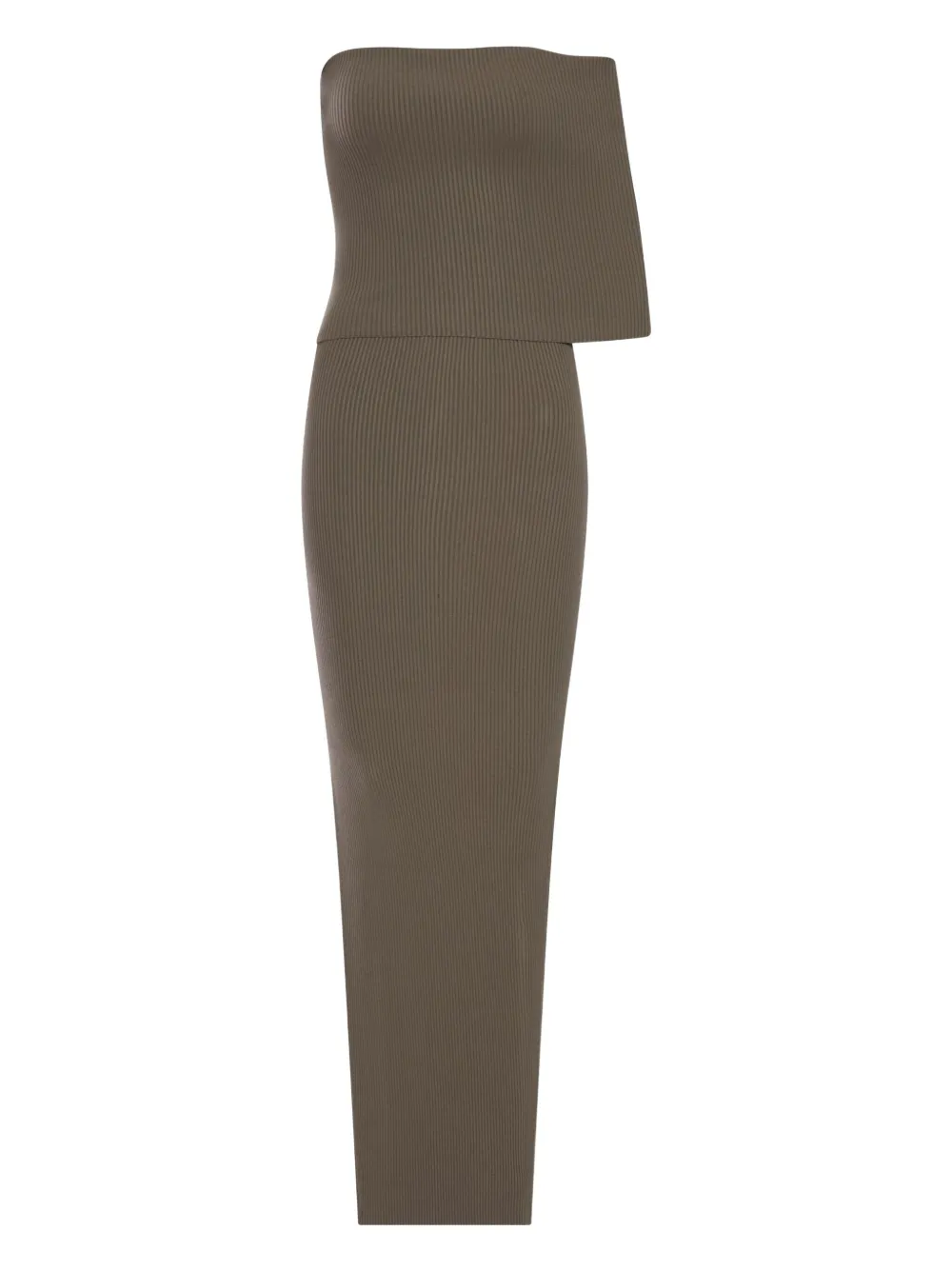 ribbed-knit midi day dress